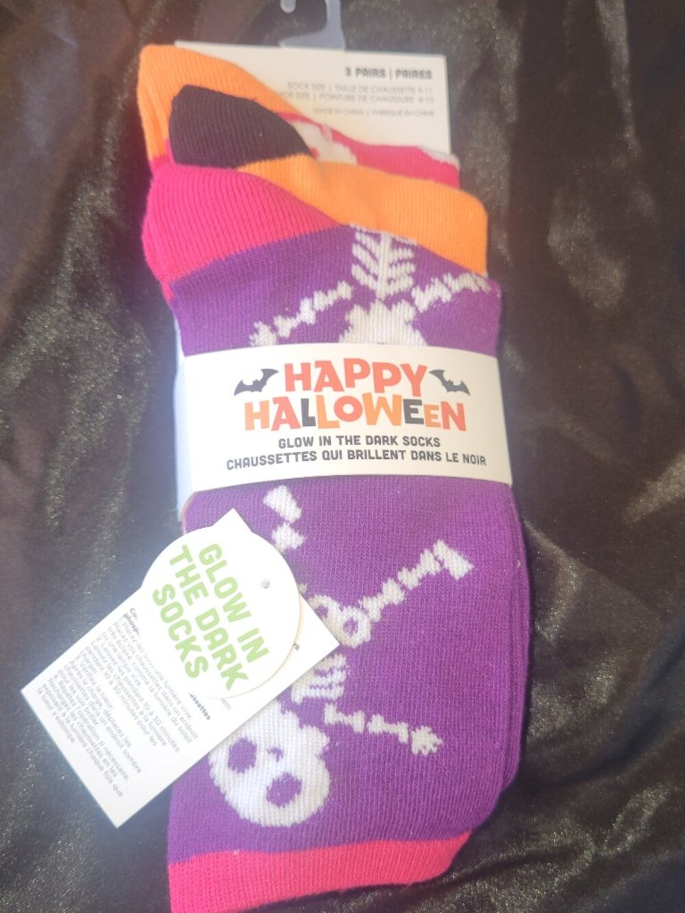 Glow in the dark Halloween socks